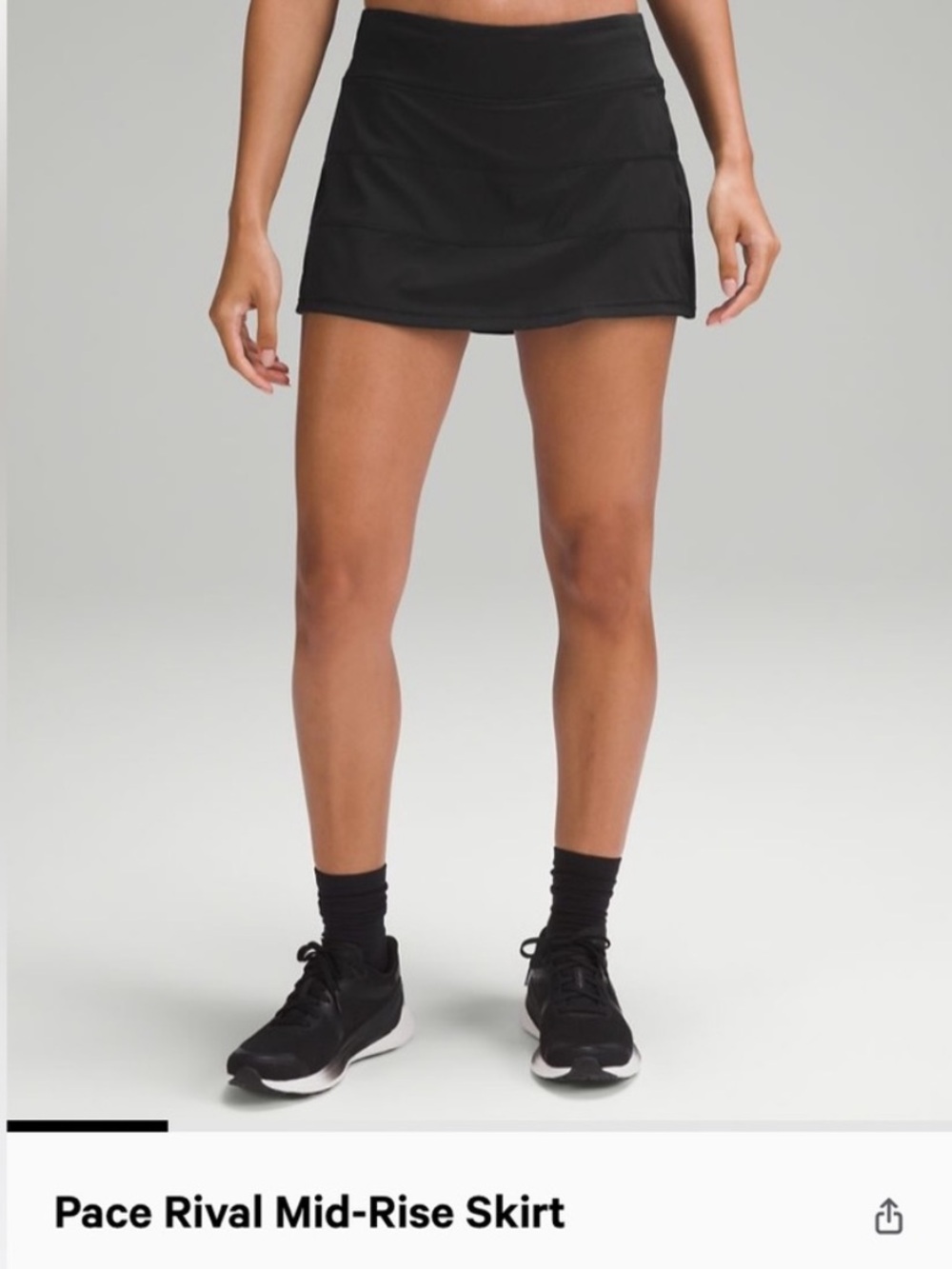 Lululemon Sz 2 Pace Rival (Tall) Tennis / Golf Skirt in Black Size 2
